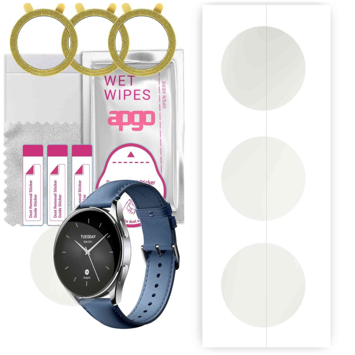 3x Folia hydrożelowa MATOWA do Xiaomi Watch S2 42 mm - apgo Smartwatch Hydrogel MATTE Protection Ochrona na ekran smartwatcha