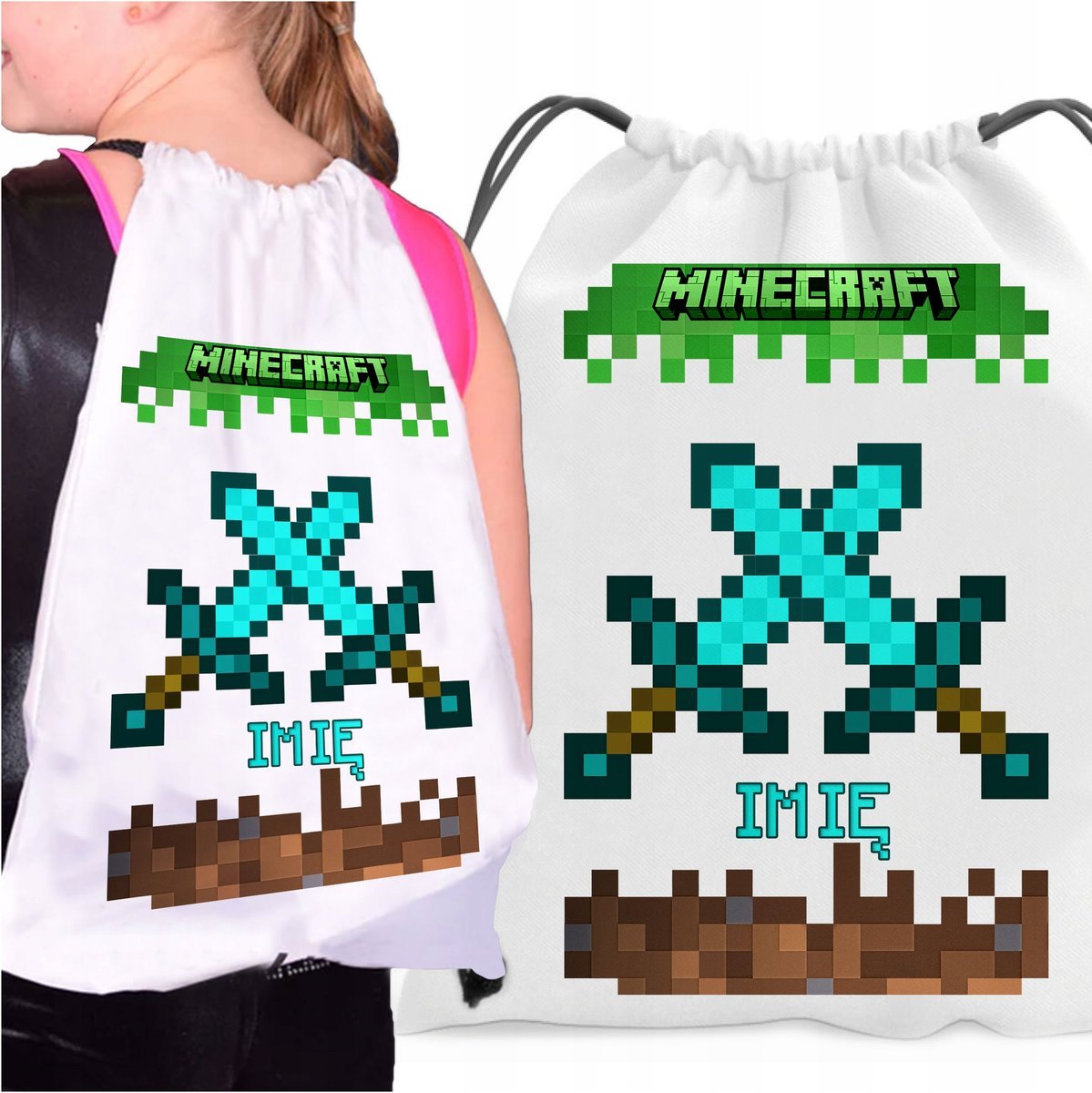 WOREK PLECAK NA WF IMIĘ MINECRAFT DO SZKOŁY Y4