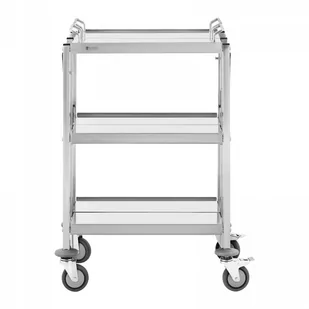 Wózek kelnerski - 3 półki - 50 x 83 (2 szt.) / 40 x 58 cm - 90 kg - składany ROYAL CATERING 10012723 RCSW-100 - Wózki na żywność - miniaturka - grafika 4
