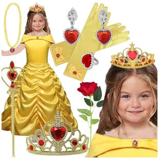 STRÓJ BELLA KOSTIUM PRZEBRANIE SUKIENKA KSIĘŻNICZKA NA BAL KARNAWAŁ - 122-128 - Sukienki - miniaturka - grafika 1