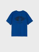 Koszulki dla chłopców - Sinsay - Koszulka z nadrukiem - niebieski - miniaturka - grafika 1