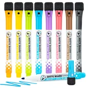 Markery do tablic - Markery do Tablicy Magnetycznej - 8 Kolorów, Szybkoschnące i Magnetyczne - miniaturka - grafika 1