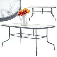 Stoły ogrodowe - Stół ogrodowy Tampa z blatem ze szkła hartowanego 150 cm × 90 cm × 70 cm - miniaturka - grafika 1