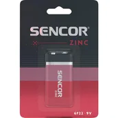 Baterie i akcesoria - Bateria cynkowo-węglowa, 6F22, 6F22, 9V, Sencor, blistr, 1-pack - miniaturka - grafika 1