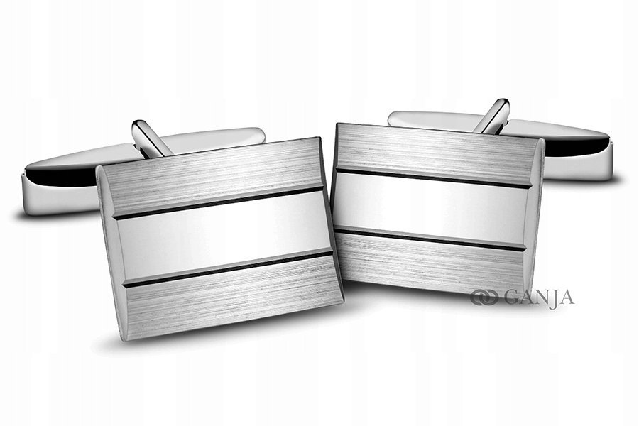 Satynowe Spinki do mankietów próba 925+GRAWER SP18