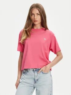 Guess Jeans T-Shirt W4YI05 K8HM0 Różowy Boxy Fit - Koszulki i topy damskie - miniaturka - grafika 1