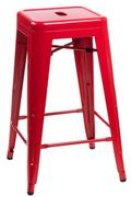Taborety i hokery - D2.Design Stołek barowy Paris 66cm czerwony inspirowany Tolix 41411 - miniaturka - grafika 1