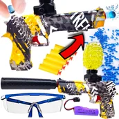 Zabawki militarne - Pistolet DESERT EAGLE Kulki Żelowe Wodne AUTOMAT Orbeez Bezpieczny +Tłumik - miniaturka - grafika 1