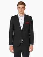Garnitury - Finshley & Harding London Męska marynarka od garnituru modułowego Mężczyźni Slim Fit czarny jednolity, 40 - miniaturka - grafika 1
