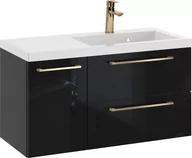 Szafki łazienkowe - Szafka z Umywalką ROSEN 90 cm - Uchwyt Złoty - miniaturka - grafika 1