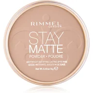 Pudry do twarzy - Rimmel Stay Matte Long Lasting Pressed Powder puder do twarzy 005 Silky Beige 14g - miniaturka - grafika 1