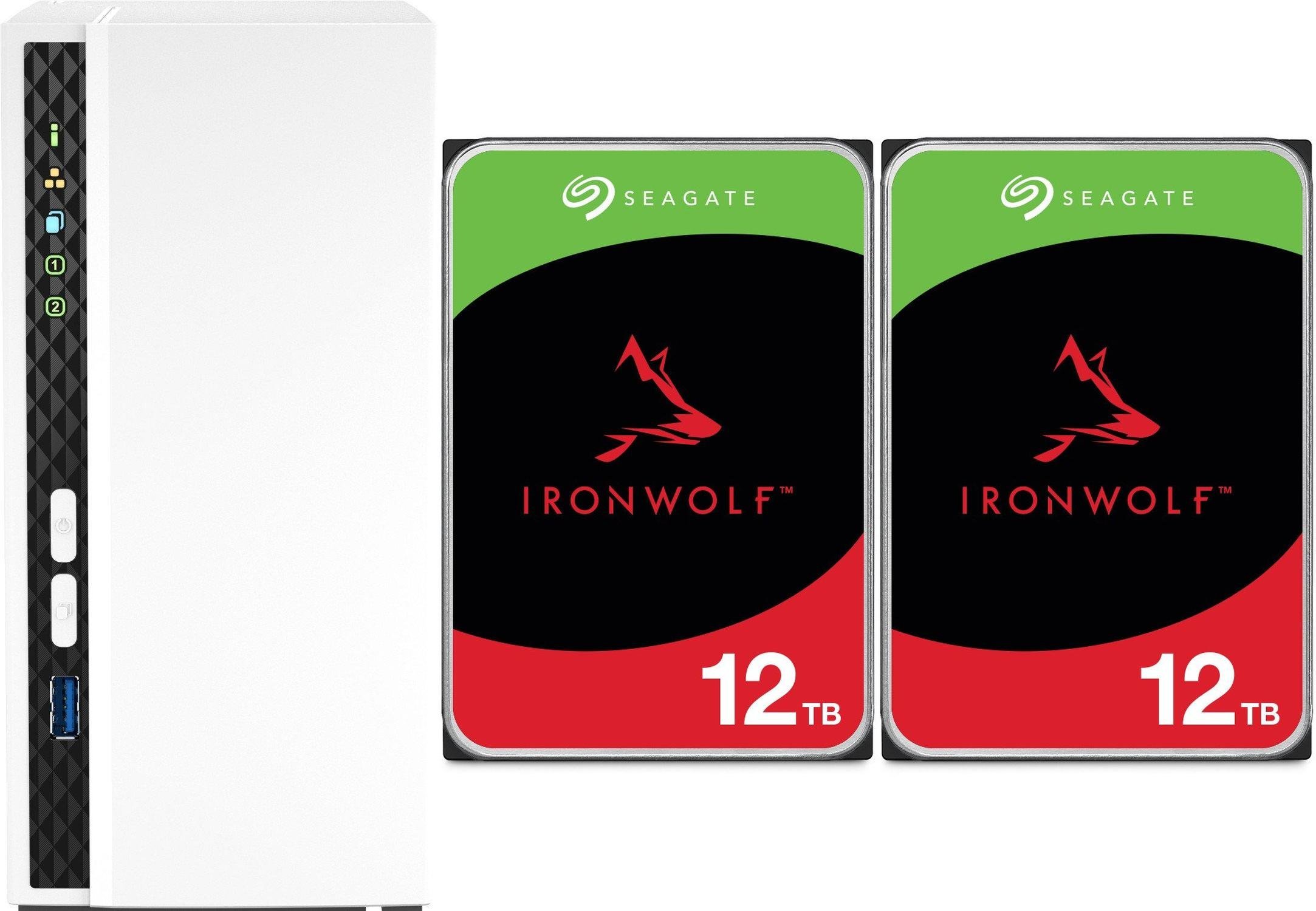 Serwer plików Qnap TS-233 + 2x Seagate IronWolf 12TB ST12000VN0008
