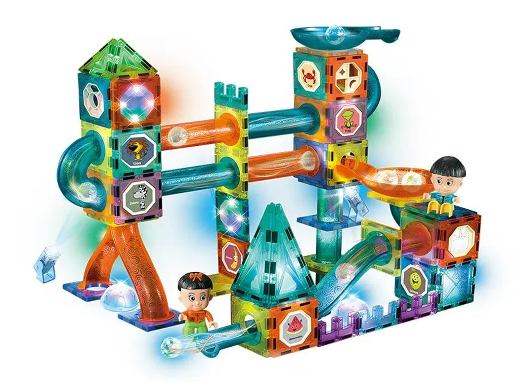 Magnetyczny świecący zestaw konstrukcyjny kulodrom 150 elementów