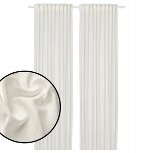 IKEA HALLEBRACKA Firanki, 2 szt., na taśmie/białe, 145x300 cm - Firany - miniaturka - grafika 1