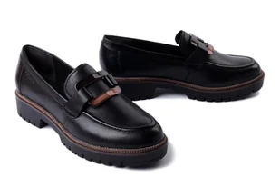 TAMARIS 1-24722-43 003 black leather, półbuty damskie - Tamaris - Półbuty damskie - miniaturka - grafika 1