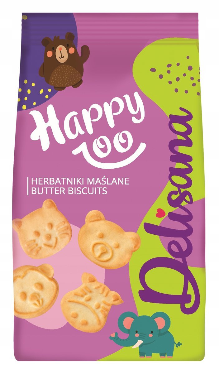 Delisana Ciastka kruche Happy ZOO herbatniki maślane 100g