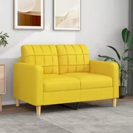 Sofy i kanapy - Sofa 2-osobowa, jasnożółta, 120 cm, tapicerowana tkaniną Lumarko! - miniaturka - grafika 1