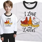 Piżamy dla dziewczynek - Piżama dziecięca Kocham Moje Kury Kurki 98/104 - VoloDonum - miniaturka - grafika 1