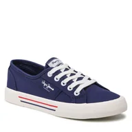 Trampki damskie - Tenisówki Pepe Jeans Brady W Basic PLS31287 Granatowy - miniaturka - grafika 1