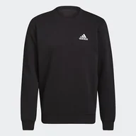 Bluzy męskie - adidas Bluza męska Feelcozy, czarny/biały, XXS - miniaturka - grafika 1