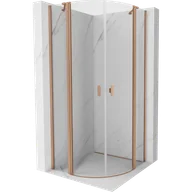 Kabiny prysznicowe - Mexen Mist kabina prysznicowa półokrągła uchylna 100 x 100 cm, transparent, miedź szczotkowana - 8A32-100-100-65-00 - miniaturka - grafika 1