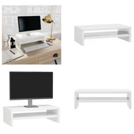 Akcesoria do monitorów - vidaXL Podstawa pod monitor biała wysoki połysk 42x24x13 cm materiał drewnopochodny - Podstawa pod monitor - Podstawa pod monitor - Podstawa pod telewizor - Stolik pod telewizor - miniaturka - grafika 1