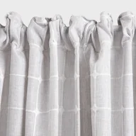 Zasłony - HOMLA Zasłona BELVER w haftowaną kratkę szara 140X250CM - miniaturka - grafika 1