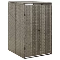 Kosze na śmieci - vidaXL Osłona na kosz na śmieci, szara, 70x80x117 cm, polirattan - miniaturka - grafika 1