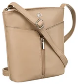 Torebki damskie - Torebka damska na ramię Rovicky na suwak listonoszka crossbody, beżowy - miniaturka - grafika 1