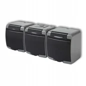 Gniazdka elektryczne - GNIAZDO POTRÓJNE 3X HERMETYCZNE IP54 SZARE GRAFITOWE N/T NT - miniaturka - grafika 1