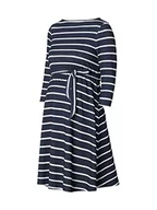 Sukienki - ESPRIT Maternity Damska sukienka z rękawami 3/4, w paski, ciemnoniebieska-405, M - miniaturka - grafika 1