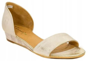 Maciejka Sandały damskie 01971-25 wsuwane skórzane złote r.40 - Sandały damskie - miniaturka - grafika 1