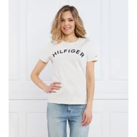 Koszulki i topy damskie - Tommy Hilfiger T-shirt REG HILFIGER VARSITY EMB C-NK SS | Slim Fit - miniaturka - grafika 1