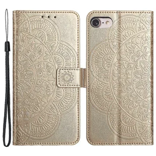 Dla 6/6s/7/8/SE (2020) / SE (2022) Etui Kwiat PU Skórzany portfel magnetyczny z klapką Pokrowiec na telefon Złoto - Portfele - miniaturka - grafika 1