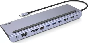 HUB USB Unitek 11 w 1 1x RJ-45 1x SD 1x USB-C PD 1x microSD  + 3x USB-A 3.0 (D1022B) - Huby USB - miniaturka - grafika 1