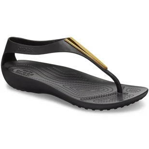 Crocs sandały damskie Serena Metallic Bar Fp W czarno złote 206420 751 czarne złoty - Sandały damskie - miniaturka - grafika 1