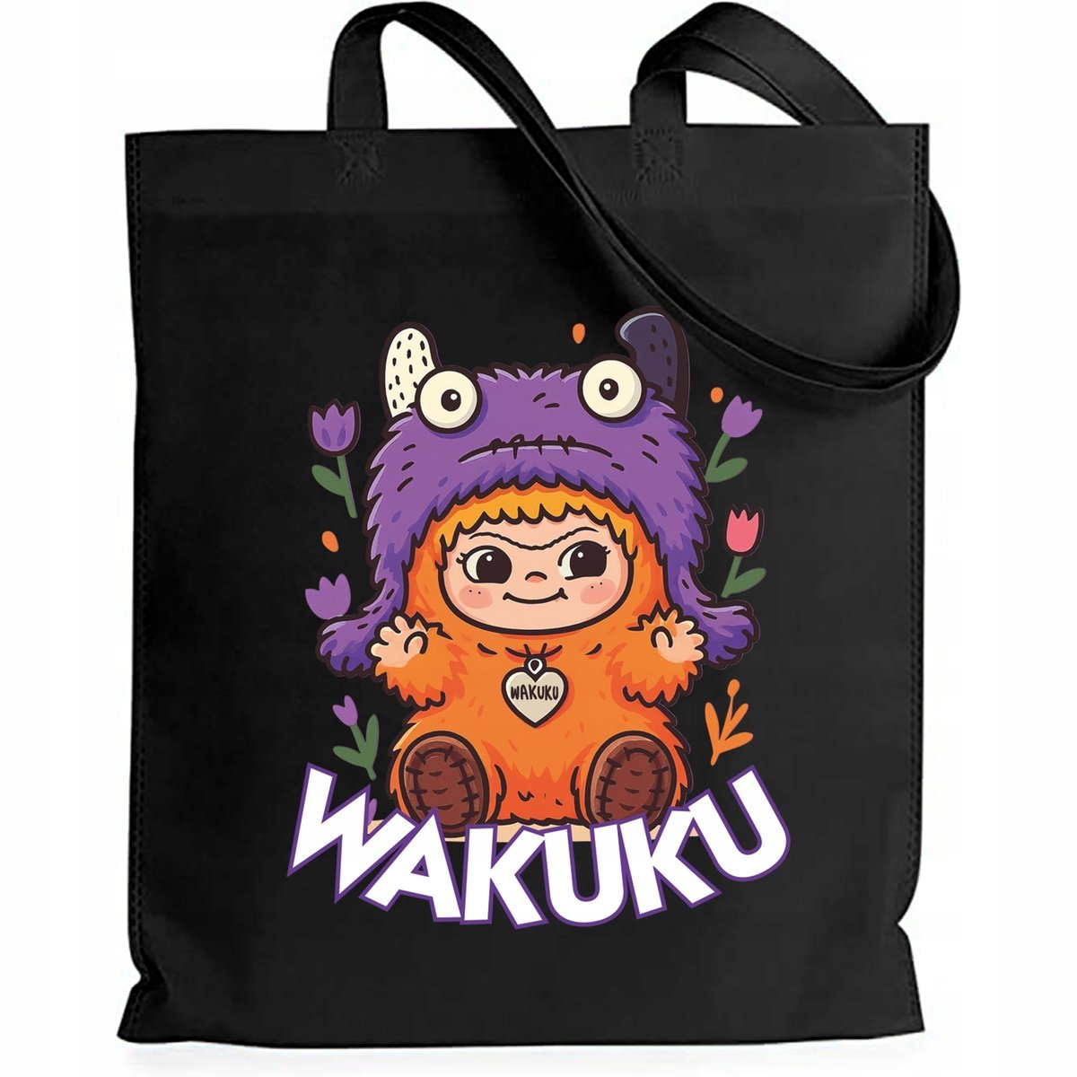 Torba Czarna EKO Shopper MONSTER IMITATION Na Prezent Święta Wzory