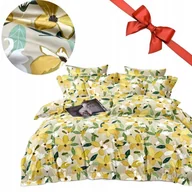 Pościel - Pościel 160x200 bawełna satynowa dwustronna gruba 3 el 4285 kwiaty żółte - miniaturka - grafika 1