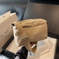 Torebki damskie - TEMU Elegancka Nylonowa Torba na Ramię dla Kobiet - Przestronna i Lekka, Wszechstronna Jednolita Kolorystyka z Zamkiem Błyskawicznym, Idealna na - miniaturka - grafika 1