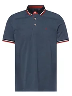 Koszulki męskie - Jack & Jones - Męska koszulka polo  JJEpaulos, niebieski - miniaturka - grafika 1