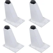 Zawiasy, okucia i inne akcesoria - Nóżki meblowe do sof, stołów, szafek, stolików kawowych, telewizorów i innych, 4 sztuki, 8 x 7,3 x 6,3 cm, białe - miniaturka - grafika 1