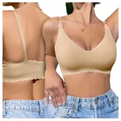 Biustonosze - BIUSTONOSZ BEZSZWOWY Stanik Damski Modelujący Piersi Damski Top Sportowy M - miniaturka - grafika 1