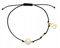 Bransoletki - Bransoletka dla chrzestnej inicjały litera perła - miniaturka - grafika 1