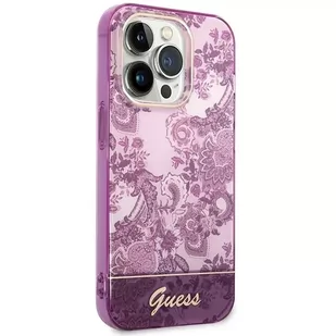 Guess Etui GUHCP14XHGPLHF do Apple iPhone 14 Pro Max 6,7" fuksja/fuschia hardcase Porcelain Collection - Etui i futerały do telefonów - miniaturka - grafika 4