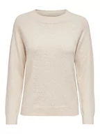 Swetry damskie - ONLY Damski sweter z dzianiny jednokolorowy, brzoza, XS - miniaturka - grafika 1