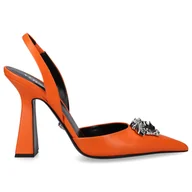 Czółenka - Versace Czółenka bez pięty MEDUSA skóra cielęca - miniaturka - grafika 1