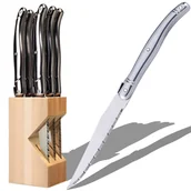 Noże kuchenne - NOŻE KUCHENNE DO STEKÓW ZESTAW NOŻY 6 EL W BLOKU DO GRILLA OSTRE ZĄBKI - miniaturka - grafika 1