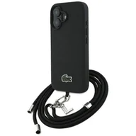 Etui i futerały do telefonów - Etui LACOSTE Iconic Petit Pique Crossbody Cord MagSafe do Apple iPhone 16 Czarny - miniaturka - grafika 1