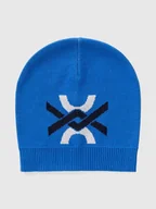 Czapki damskie - Benetton Czapka beanie w kolorze niebieskim - miniaturka - grafika 1
