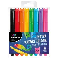 Szkolne artykuły papiernicze - Kredki żelowe Kotki 8 kolorów Kidea - miniaturka - grafika 1